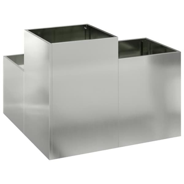 Jardinière - 80x80x60 cm - Galvaniserat stål - Grå - Modernt design