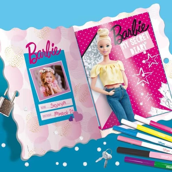 Dagbok - LISCIANIGIOCHI - BARBIE - Dekorerade sidor, lås