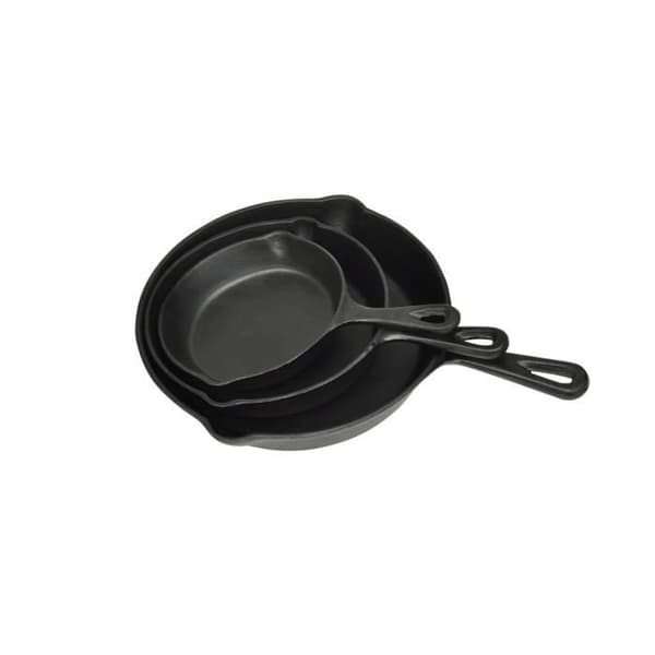 Set med 3 gjutjärnspannor