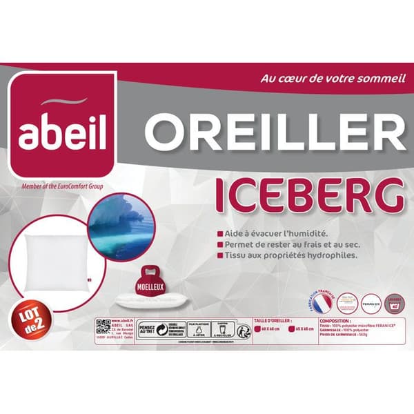 ABEIL Set av 2 mjuka kuddar ICEBERG 60x60cm