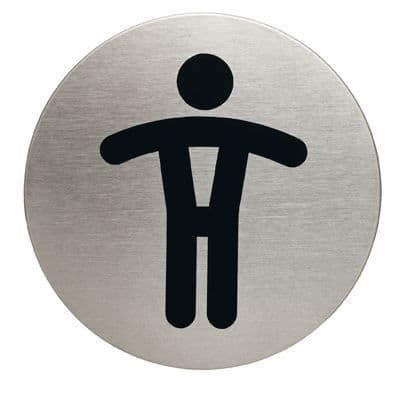 "Herrtoalett" metallskylt