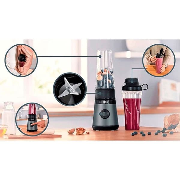 Blender de Table - BOSCH - VitaPower MMB2111S - 0,6 L - 450 W - Rostfritt stål