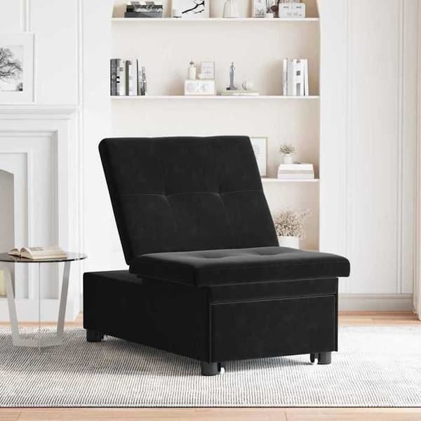 Soffa-säng Svart 67 x 194 x 38 cm Sammet