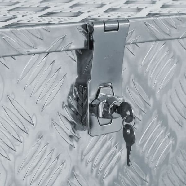 vidaXL Aluminiumlåda 90,5 x 35 x 40 cm Silver