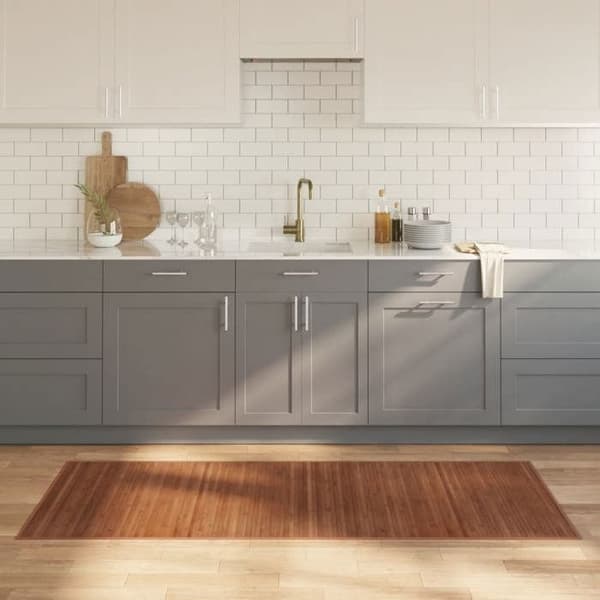vidaXL Rektangulär matta brun 80x200 cm bambu, vardagsrumsmatta, köksmatta, rektangulär matta, sovrumsmatta 376908
