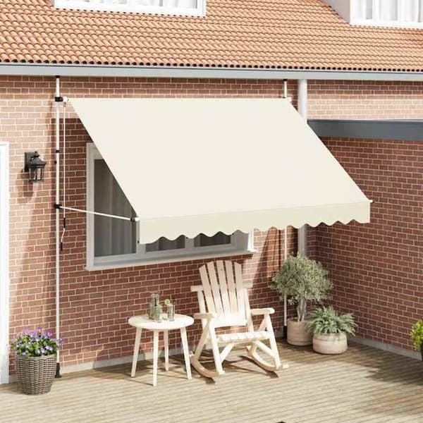 vidaXL Manuell infällbar markis 300 cm Kräm