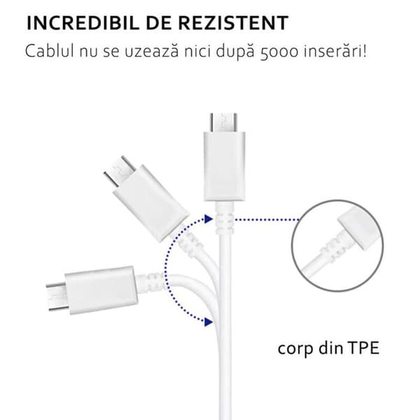 Kabel - SAMSUNG - EP-DN930CWE - Micro USB typ C till USB - Vit - Dataöverföring och laddning