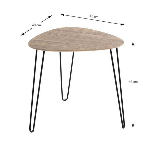 Sidobord Design "Rodry" 43cm Ek & Svart