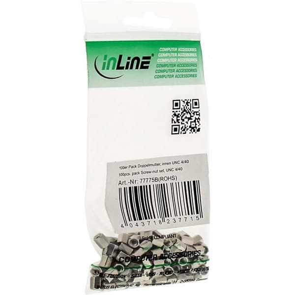 InLine® Doppelmutter Set, inom UNC 4/40, 10er Pack