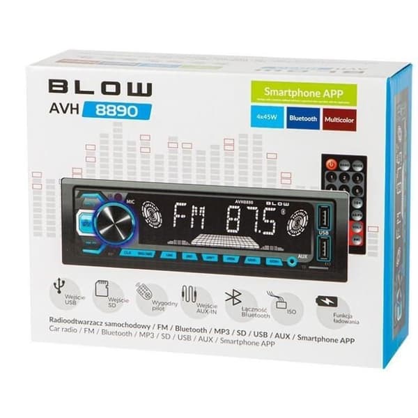 BLOW bilradio - AVH-8890 - Bluetooth - USB - SD - 1 DIN
