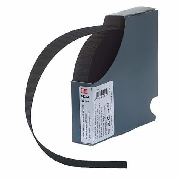 Elastisk - PRYM - 950251 - Grovvävd elastisk rem - 25mm - Svart - 10m
