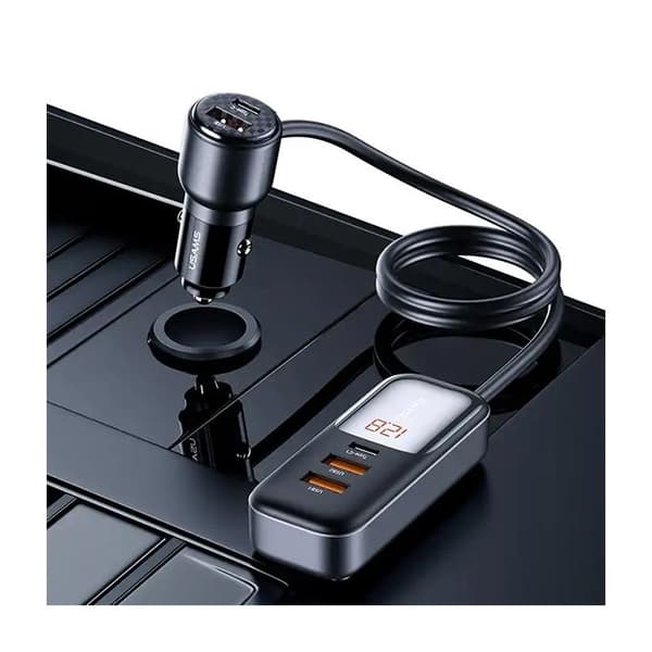 Bil-laddare - USAMS - C40 - 3xUSB - 2xUSB-C - 165W - Snabbladdning