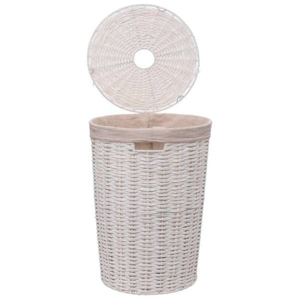 Rund tvättkorg 40L "Vannerie" vit - 5 five simply smart