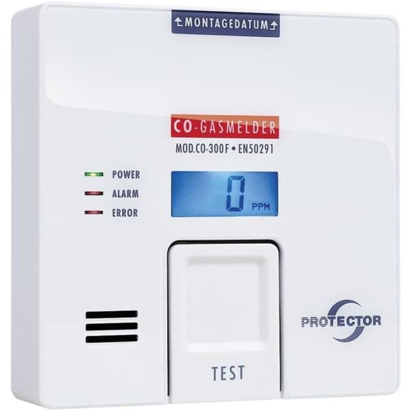 Protector CO-300F Koldioxiddetektor med batteri(er) Gas som upptäckts koldioxid