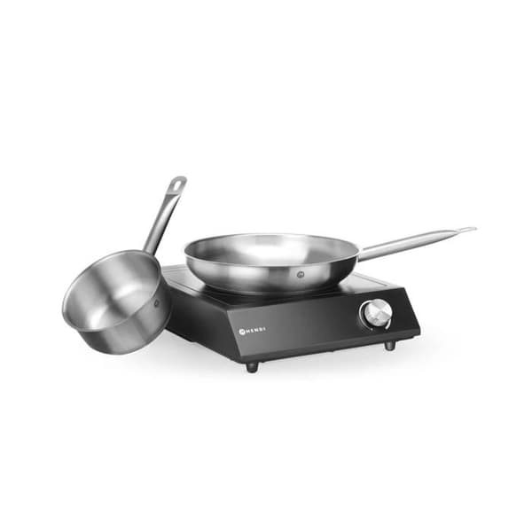 Induktionshäll 3500W + Kastrull + Stekpanna - Hendi