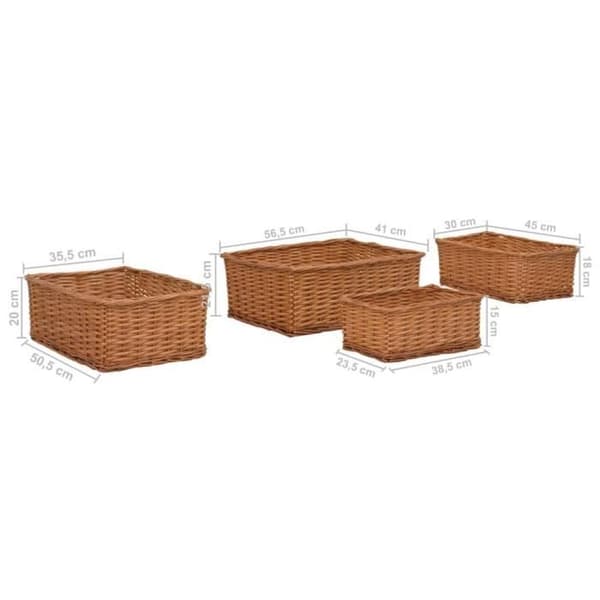 vidaXL Nesting Korg Set 4 st Willow Brown