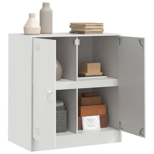 vidaXL Buffé vit 67x39x73 cm stål 841678