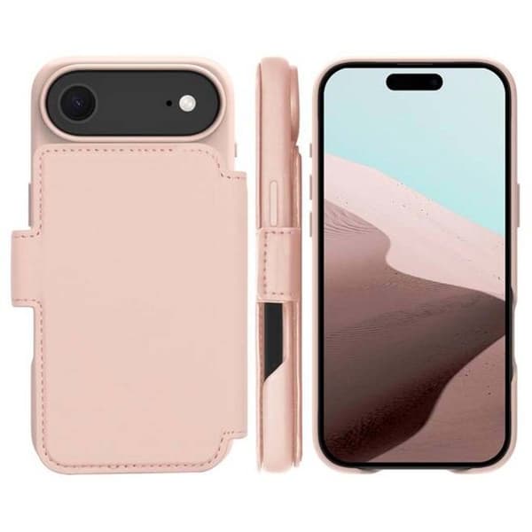 Plånboksfodral med Ställfunktion för iPhone Air material ICON DBRAMANTE1928 Rosa
