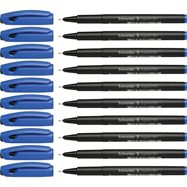 Stylo roller - Schneider - Topliner 967 - Blå - Förpackning om 10 - Spets 0,4 mm
