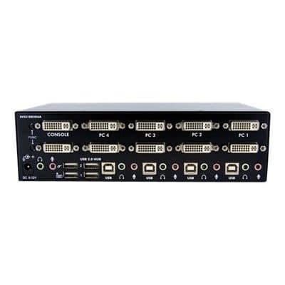 STARTECH USB KVM-switch - 2 DVI-skärmar - För 4 datorer med ljud