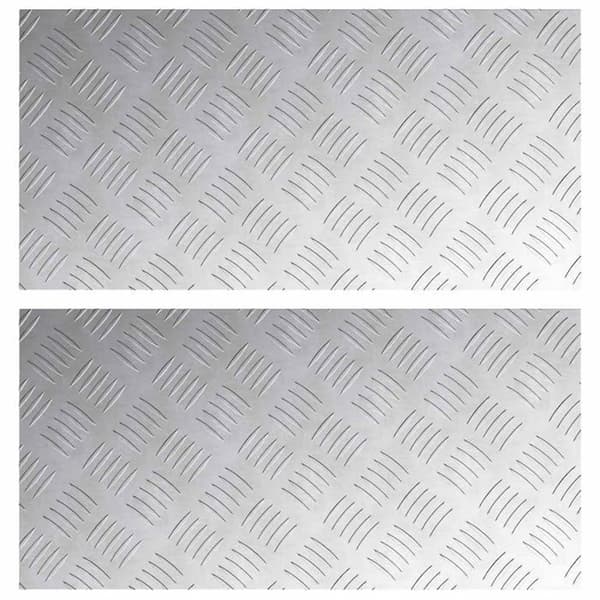 Aluminiumtrappa - vidaXL - 60x30 cm - Silver - Halkskydd - Set om 2