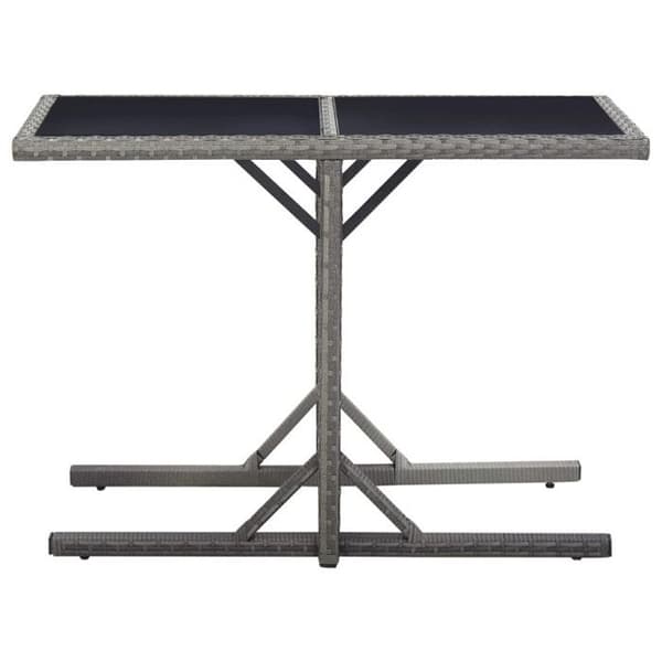 vidaXL Trädgårdsbord antracit 110x53x72 cm Glas och polyrotting