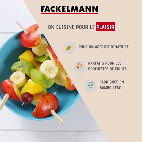 Lot med 50 spett i trä 25 cm Fackelmann Basic