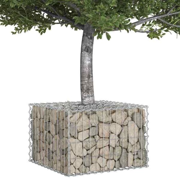 vidaXL Hög säng gabion Silver 42033317