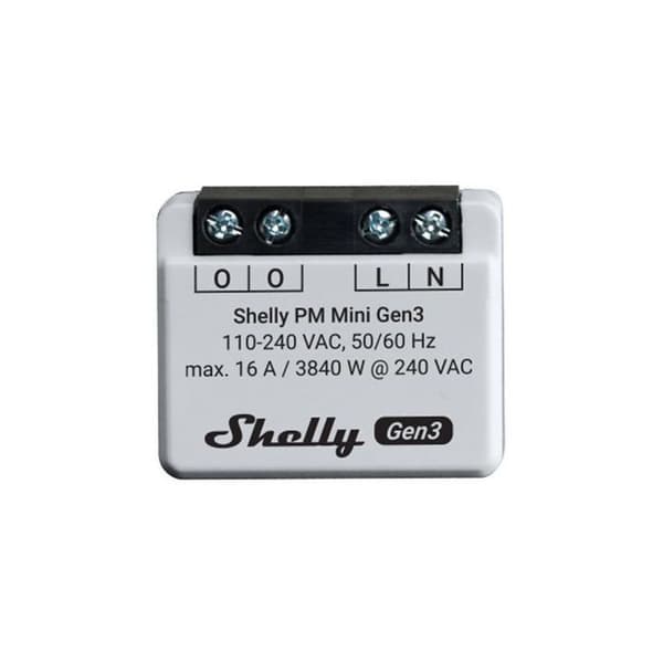 Shelly Lot av 2 PM Mini Gen3 Kontrollörer för Wifi Bluetooth Automatisering