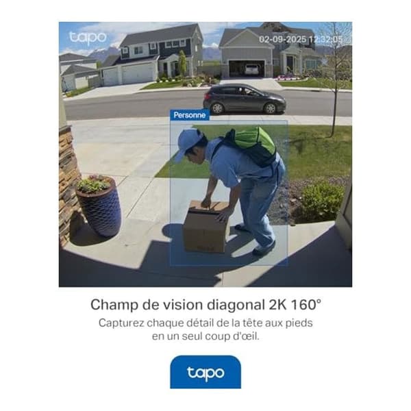 Batteridriven trådlös videoporttelefon 2K 3MP - Tapo D210