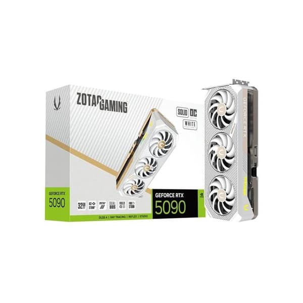 Grafikkort - ZOTAC - GeF. RTX5090 - 32GB GDDR7 - Solid OC White Edition - Reflex 2
