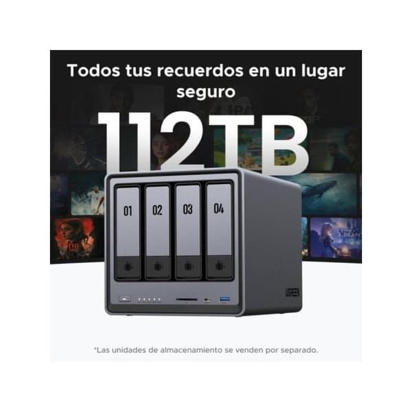 NAS Ugreen 25372B 112TB 2.5GbE IA Nivå Privat Utan Diskar USB 10Gbps
