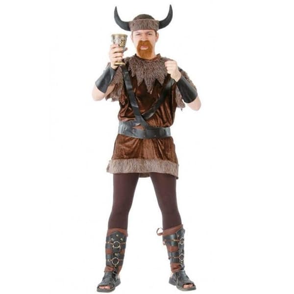 VIKINGKOSTYM MAN XL Brun, Choklad