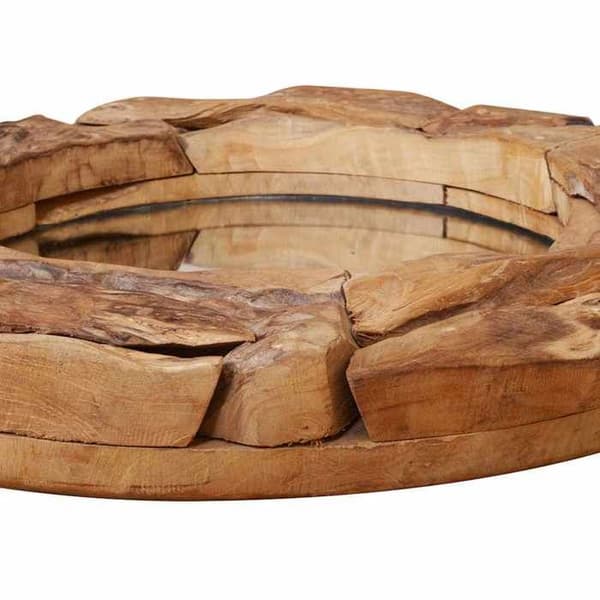 vidaXL Dekorspegel Teak 60 cm Rund