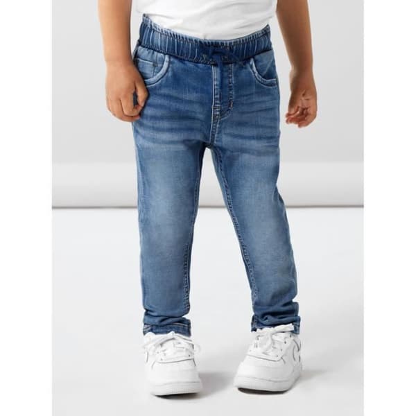 Slim jeans pojke Name It Ryan - medelblå denim, 4 år, justerbar elastisk midja