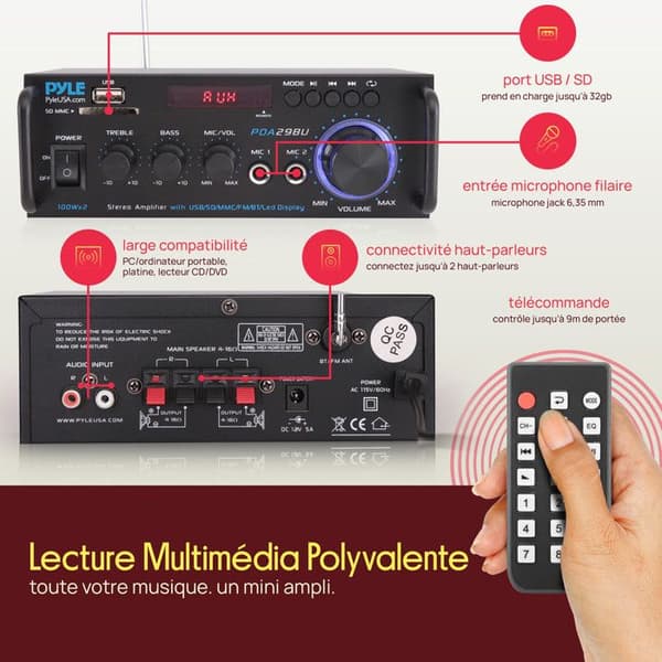 Pyle hifi-förstärkare - PDA29BUEU