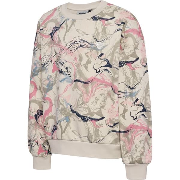 Lös sweatshirt tjej Hummel AOP - silverbjörk