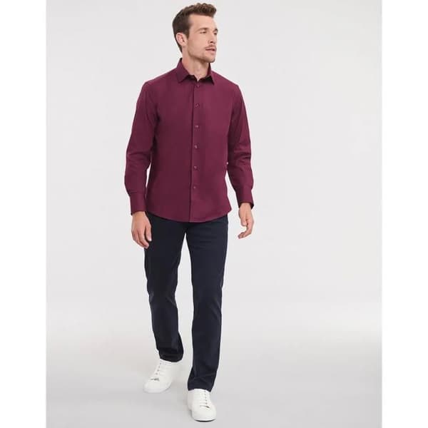 Russell Athletic Fitted långärmad skjorta - port