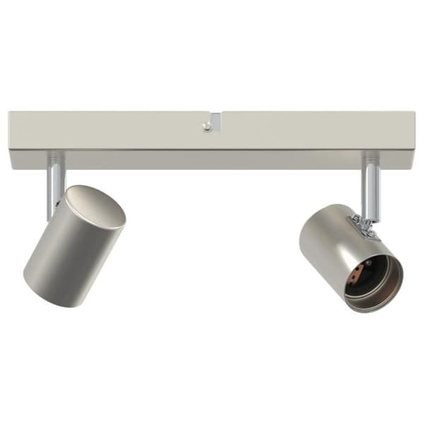 Justerbar takprojektor 2 vägar i borstat nickel E27.