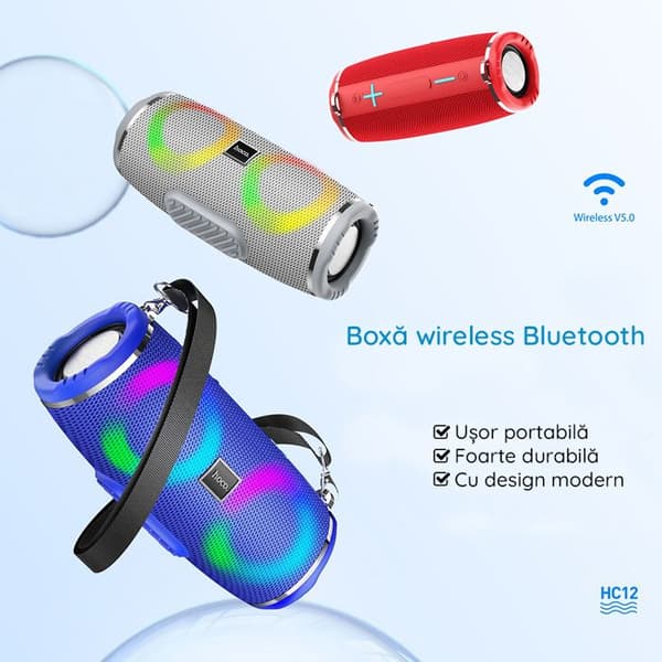 Bluetooth-högtalare - HOCO - HC12 - Stereo-ljud - Dammtålig - Batteritid 12h