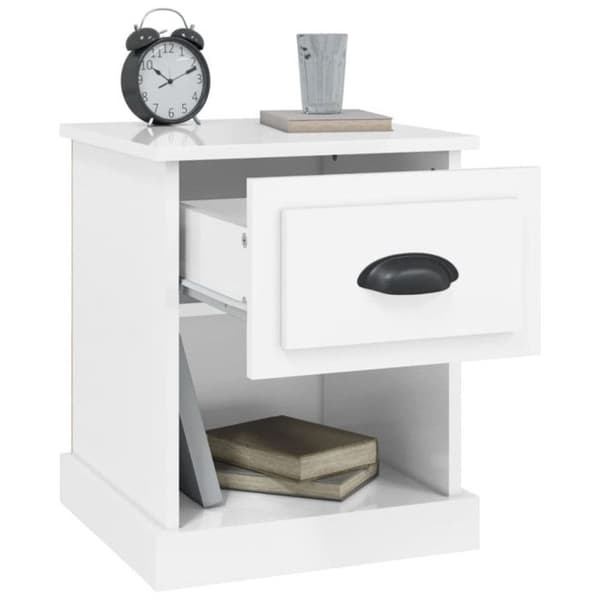 vidaXL Sängbord 2 st Blankvit 39x39x47,5 cm 816133