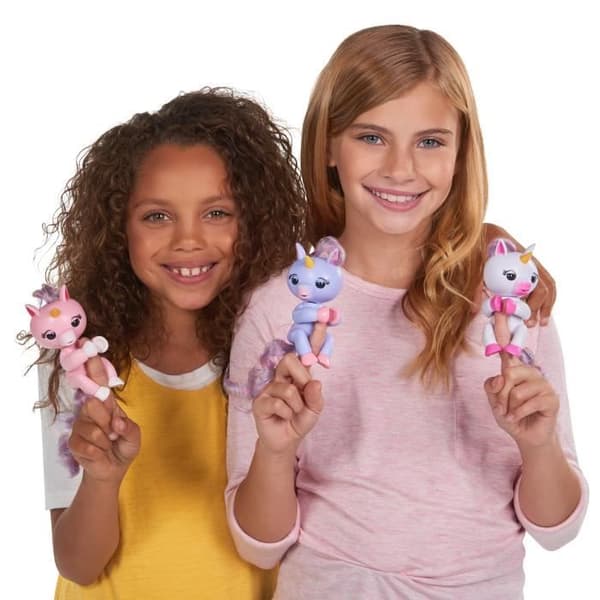 FINGERLINGAR Baby Unicorn Alika - Blå - Interaktiv robot - WOW WEE