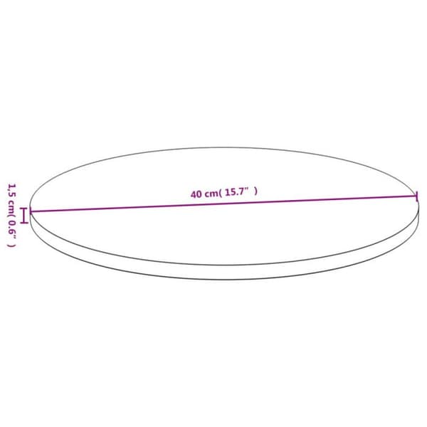 vidaXL Bordsskiva Ø40x1,5 cm Bambu 352672