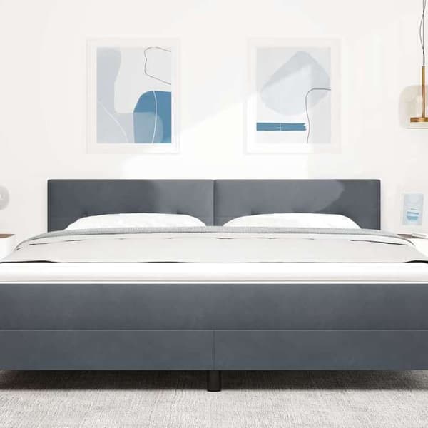 vidaXL Sänggavel Mörkgrå 180 cm Sammet 42007184