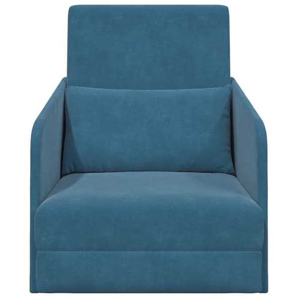 Soffa-säng 2 i 1 Blå 65x80x83 cm Sammet
