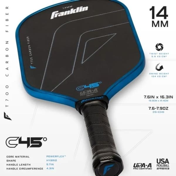 Pickleballracket Franklin C45° Carbon Hybrid Series