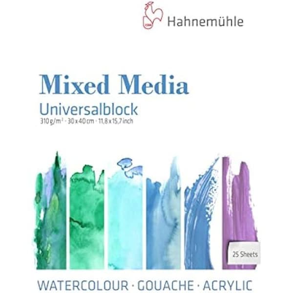 Vattenfärgspapper - HAHNEMÜHLE - Universell - 25 ark - 310 g - Vit