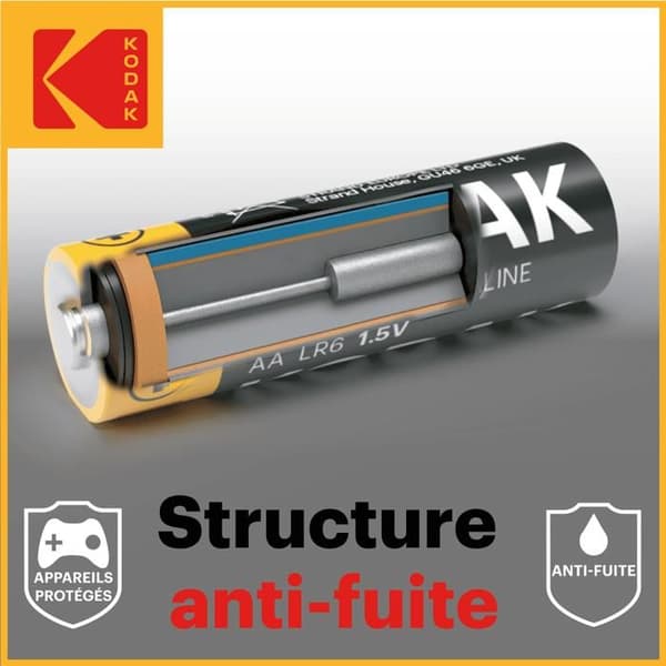 Paket med 60 AA-batterier - LR06 Alkaline - KODAK