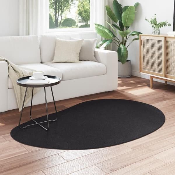 Svart matta 120 x 170 cm Polyester Antiskidande
