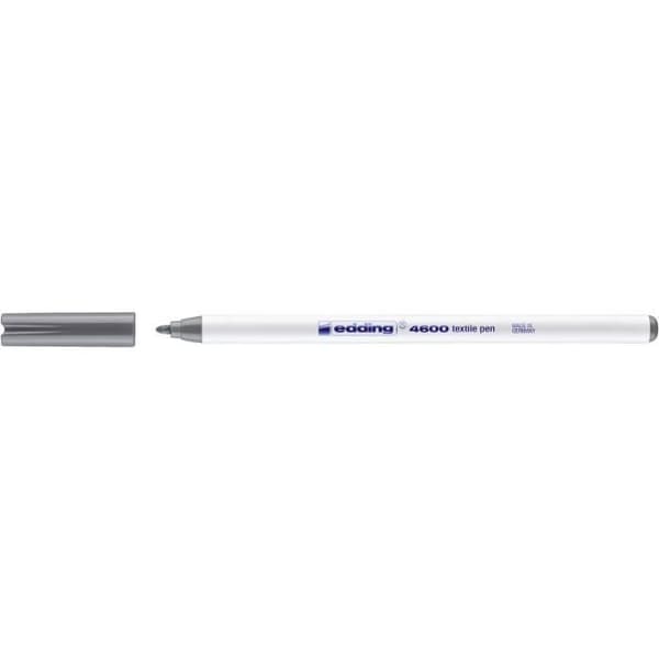 Textilpenna - EDDING - 4600 - Grå - 1 mm - Fin - Beständig